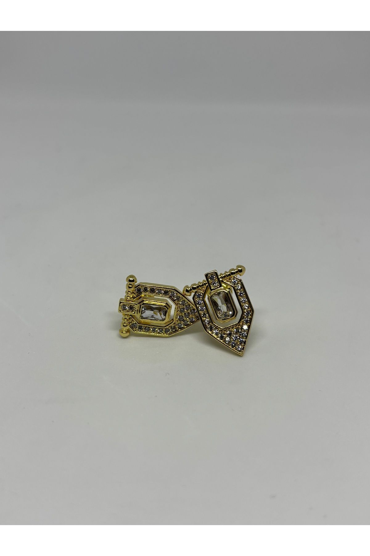 moon by zg Üçgen form gold renk çelik küpe