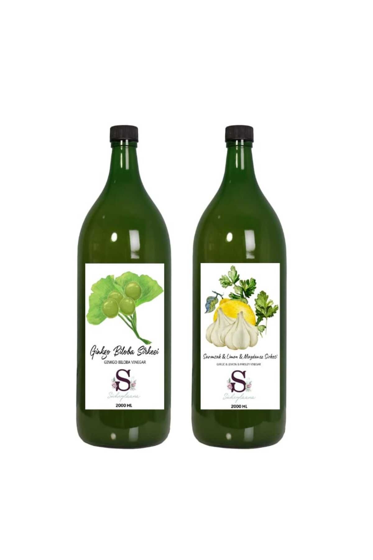 Süheylaana Doğal Ginkgo Biloba Sirkesi 2000 Ml - Doğal Sarımsak Limon Maydanoz Sirke 2000 Ml