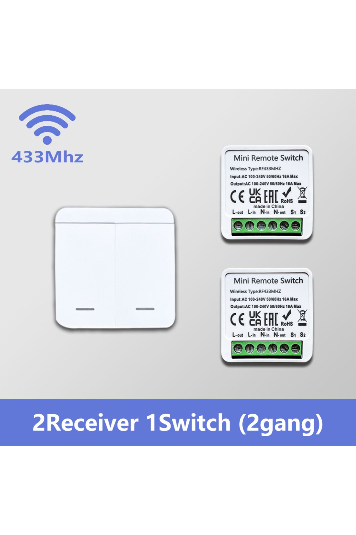 Choice-2receiver 1 Switch Smart Rf 433mhz Wireless Switch Relay Module 4 Key Mini Remote 1/2/3 Gang Wall Sw 1