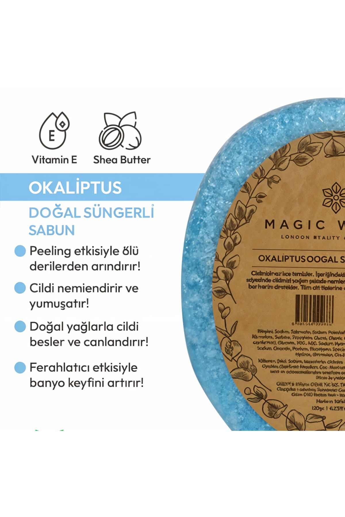 MAGİC WOMEN Magic Women Doğal Süngerli Sabun | Derin Temizlik ve Peeling Etkisi