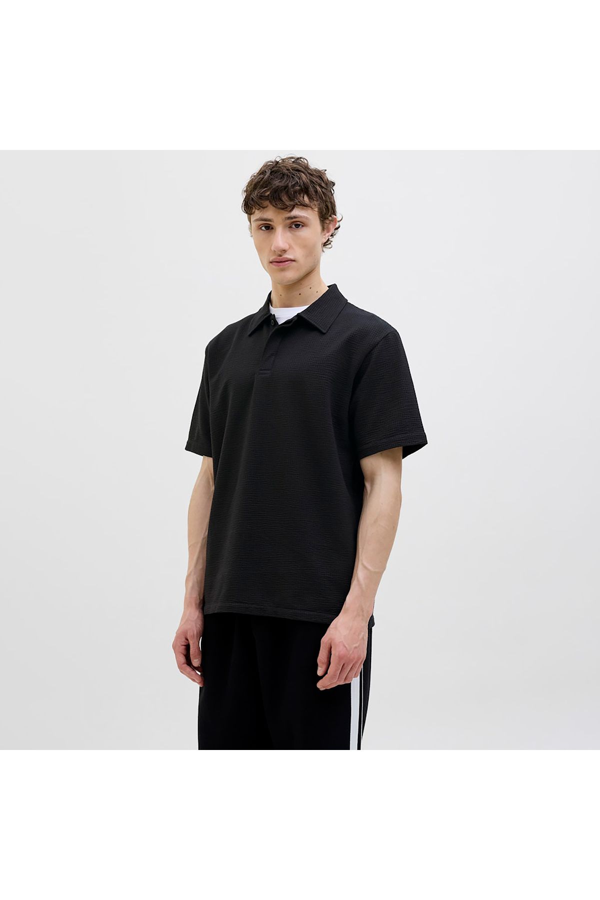 Jack & Jones Erkek Siyah Polo Tişört (12276735-B)
