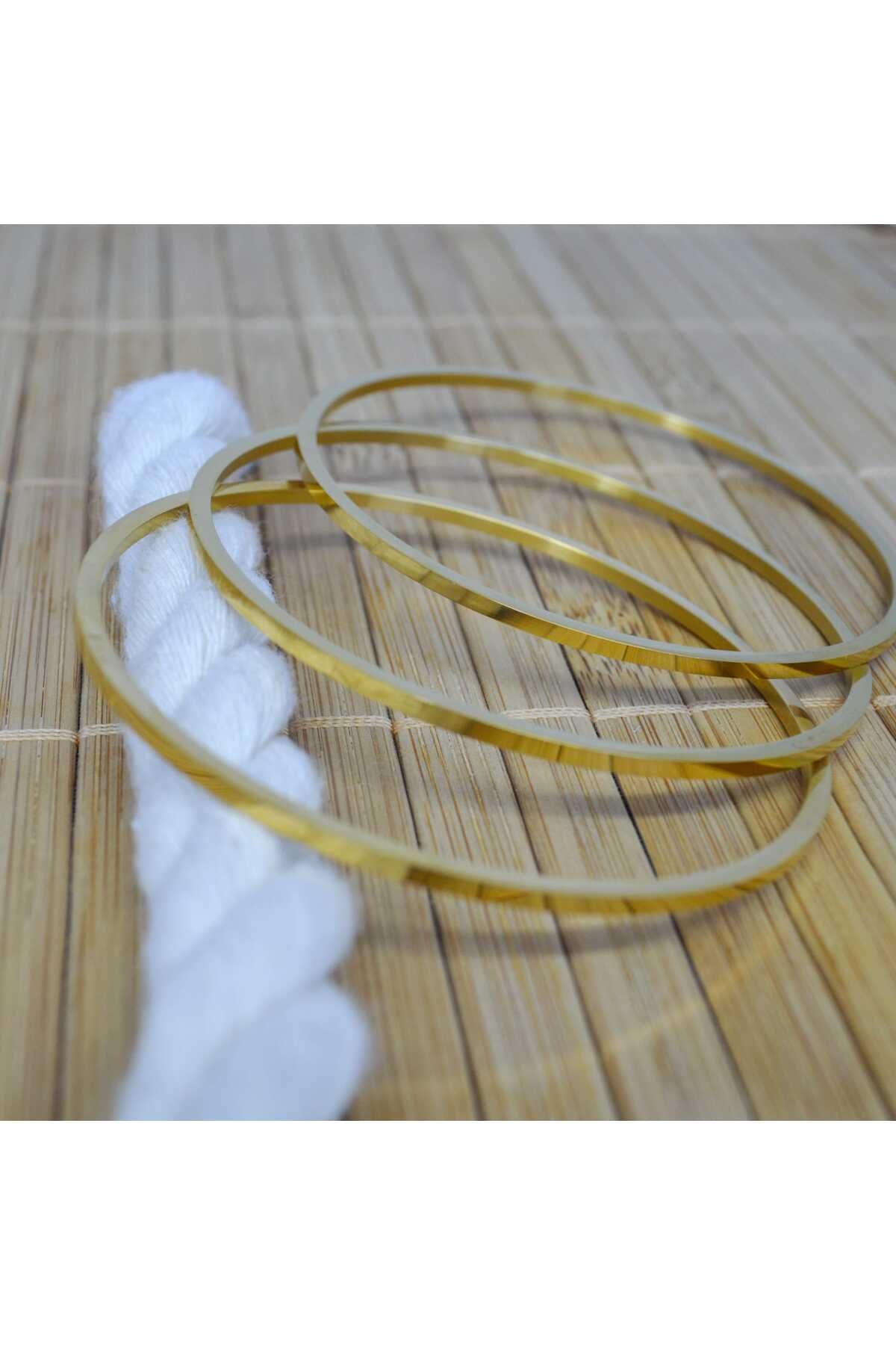 StainlessStore Melaura Ajda Gold Çelik Bilezik (3'lü Set)