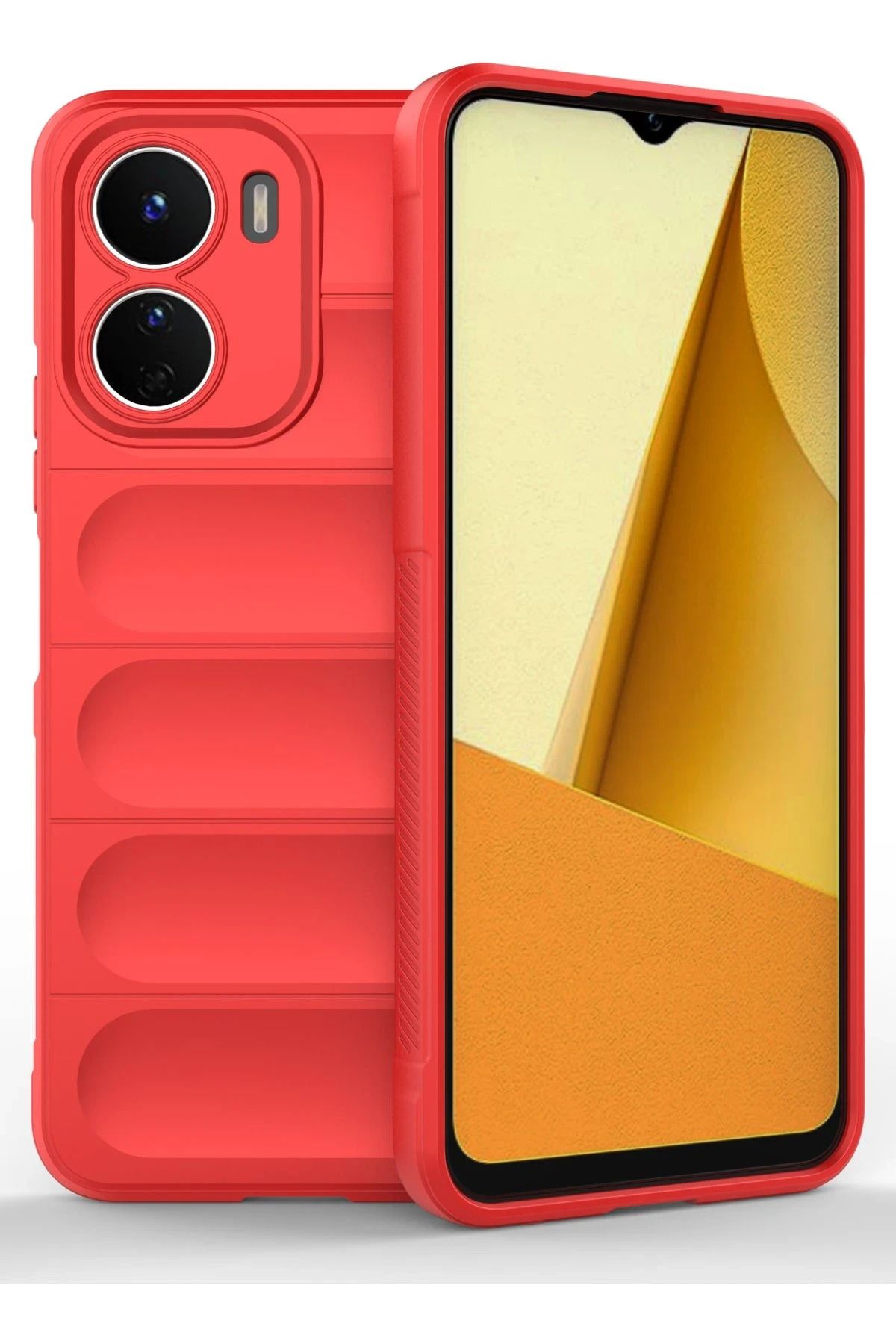 NewFace Vivo Y16 Kılıf Optimum Silikon - Kırmızı HNZRN uyumlu