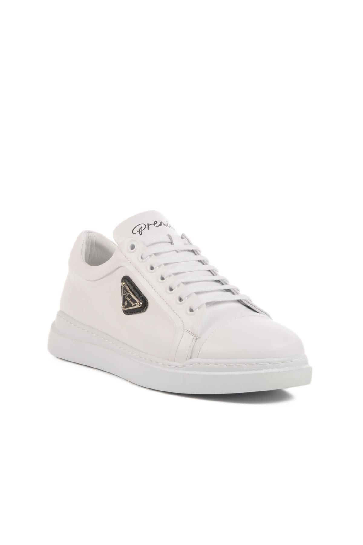 AYAKMOD Premium 2040 M Beyaz Hakiki Deri Erkek Sneaker