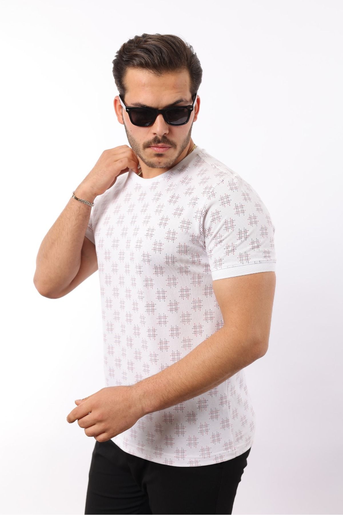 rugatchi Baskılı Pike Bisiklet Yaka T-Shirt