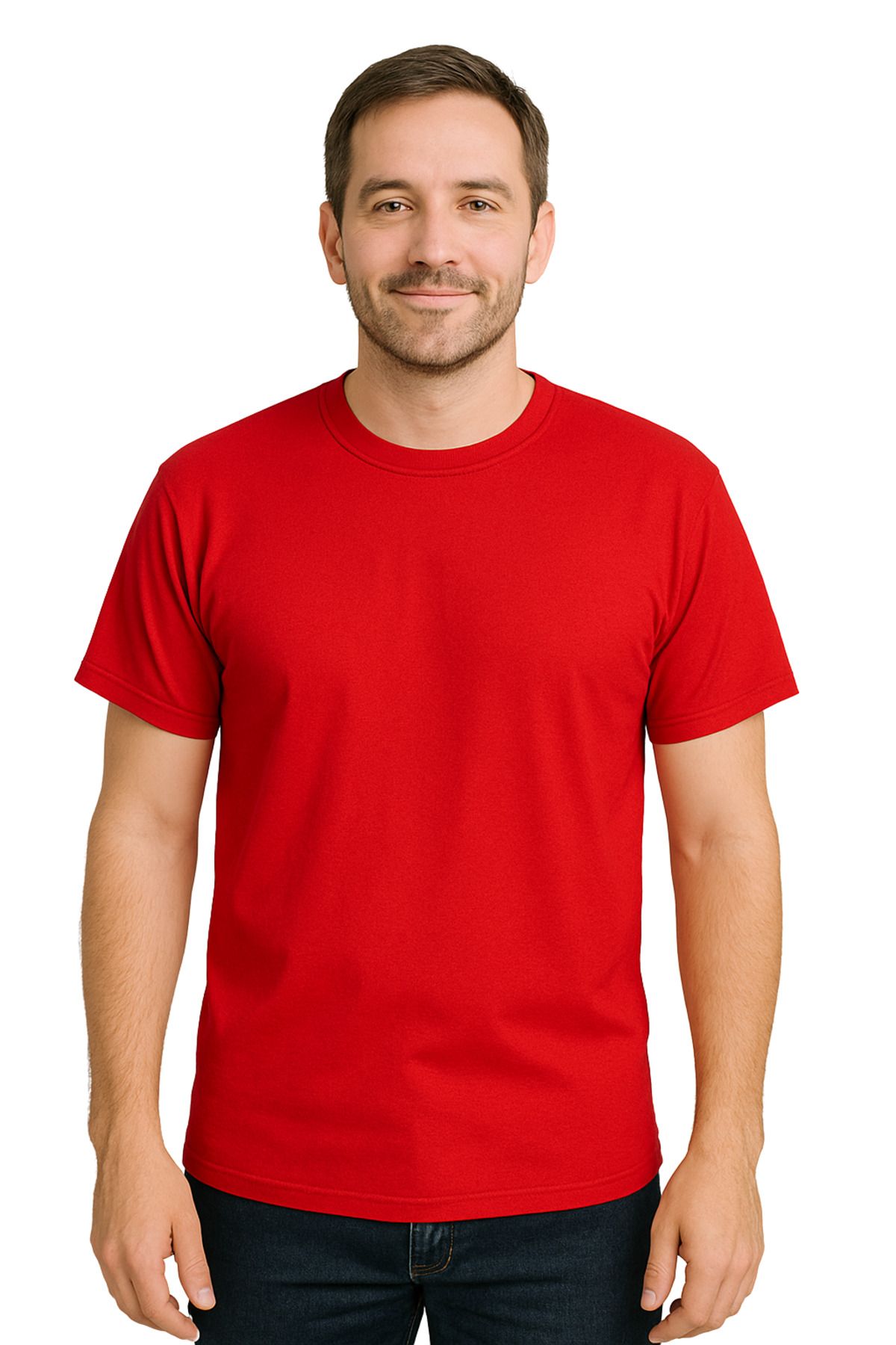 ZALKAYA Bisiklet Yaka Basic Renkli T-shirt