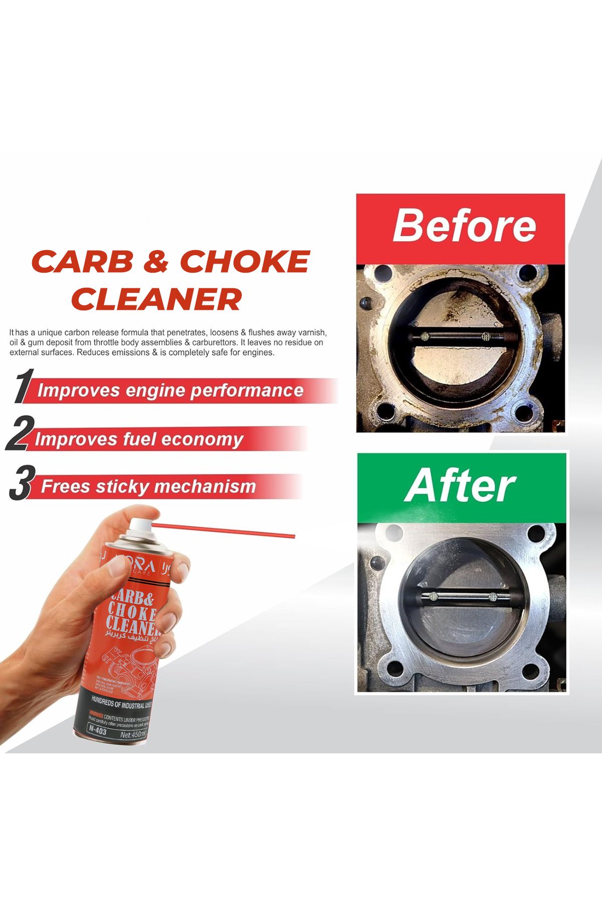 Nora-Combo - 2PC NORA Penetrating Oil Spray 450ml - Rust Remover, Lubricant, Moisture Repellant N-514 3