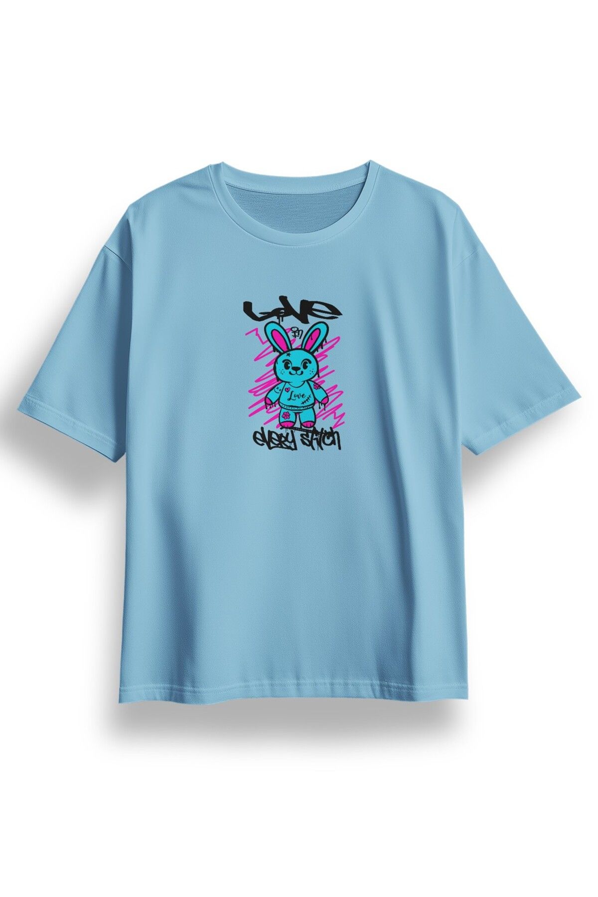LUMARTA Oversize Every Stich Baskılı Tshirt