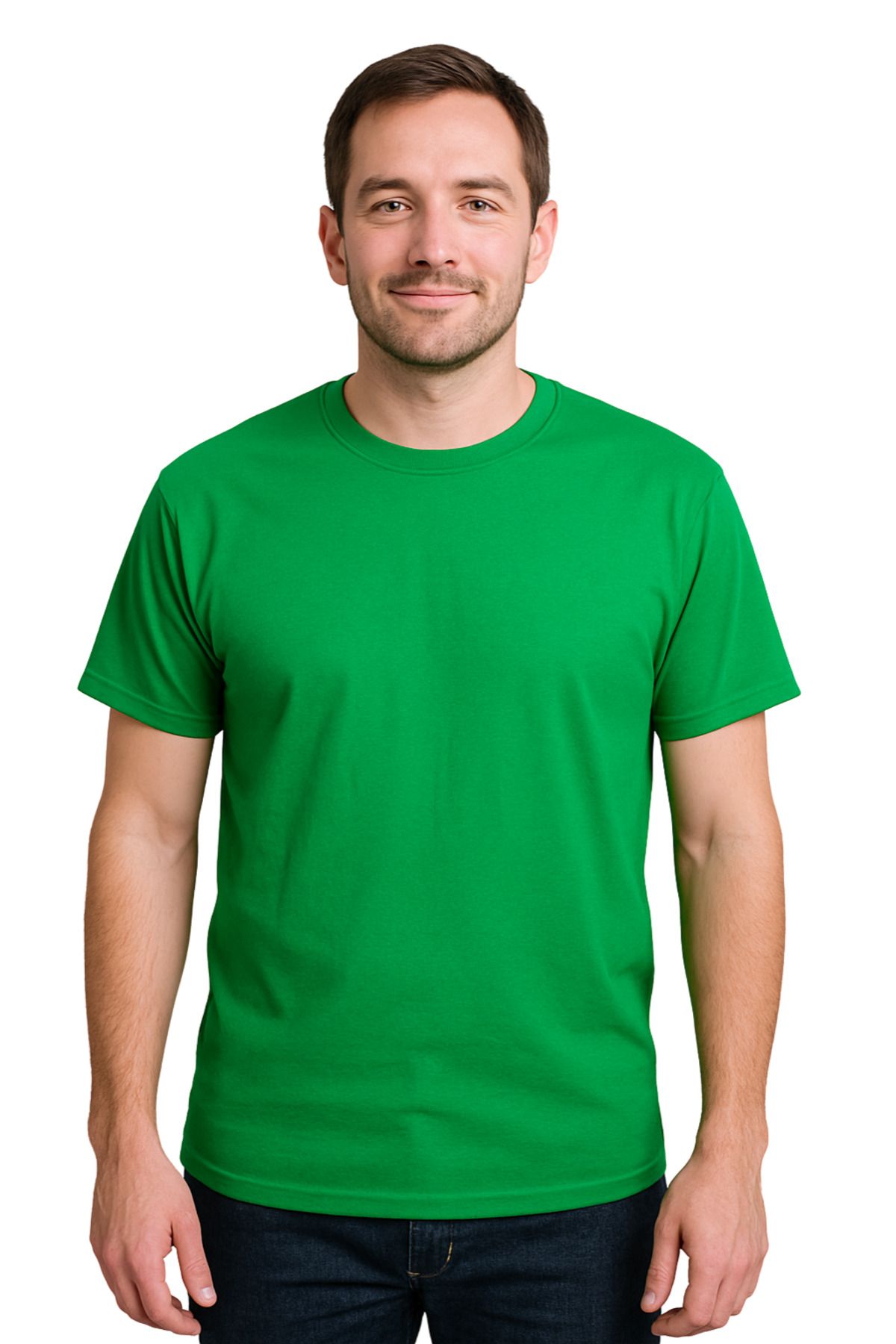 ZALKAYA Bisiklet Yaka Basic Renkli T-shirt