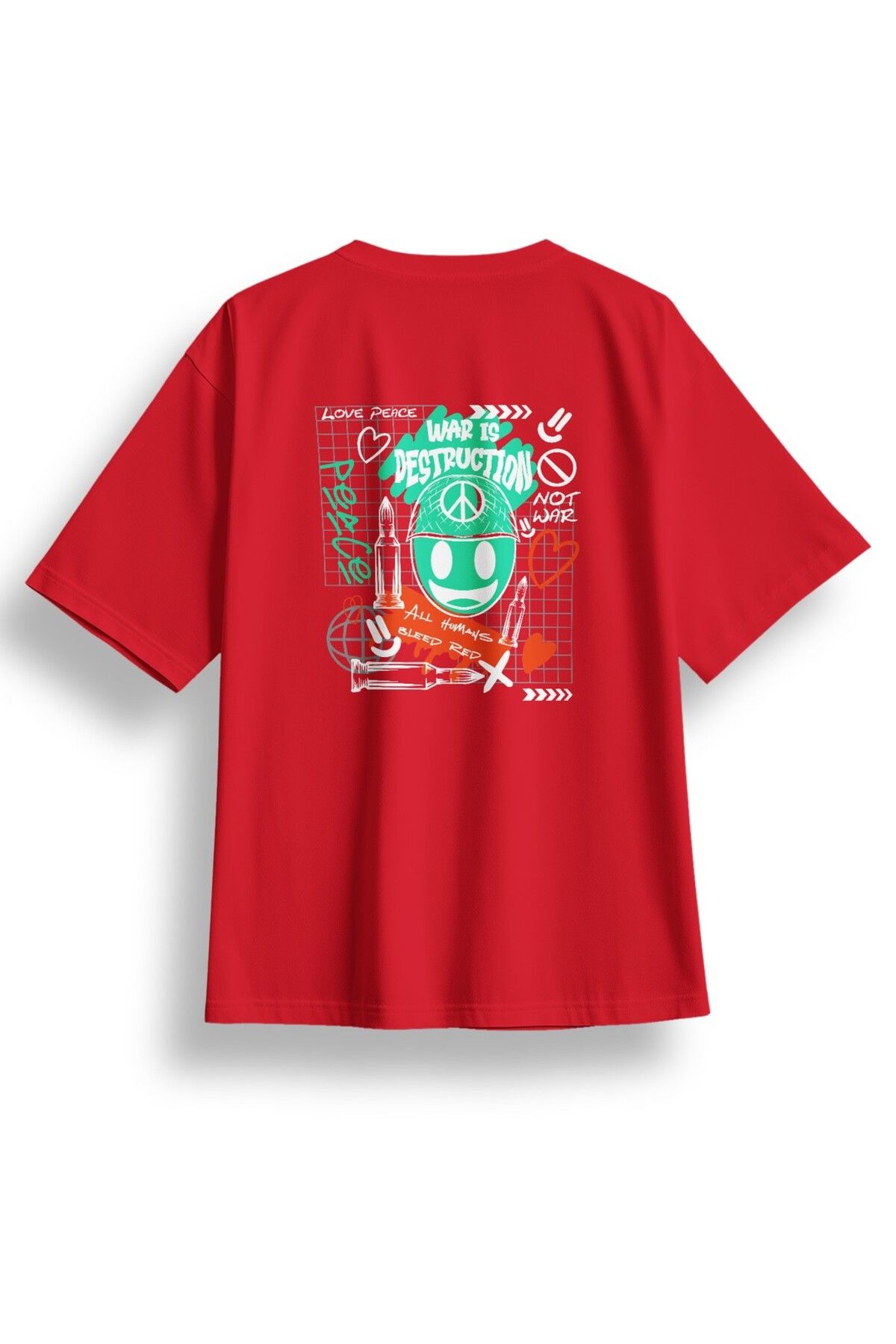LUMARTA Oversize Destruction Baskılı Tshirt