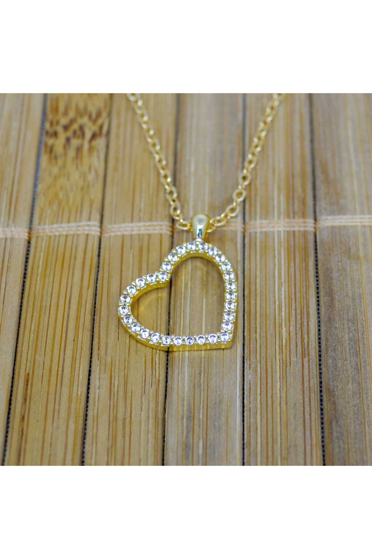 StainlessStore Melaura Zirkon Taşlı Kalp Dizayn Çelik Kolye