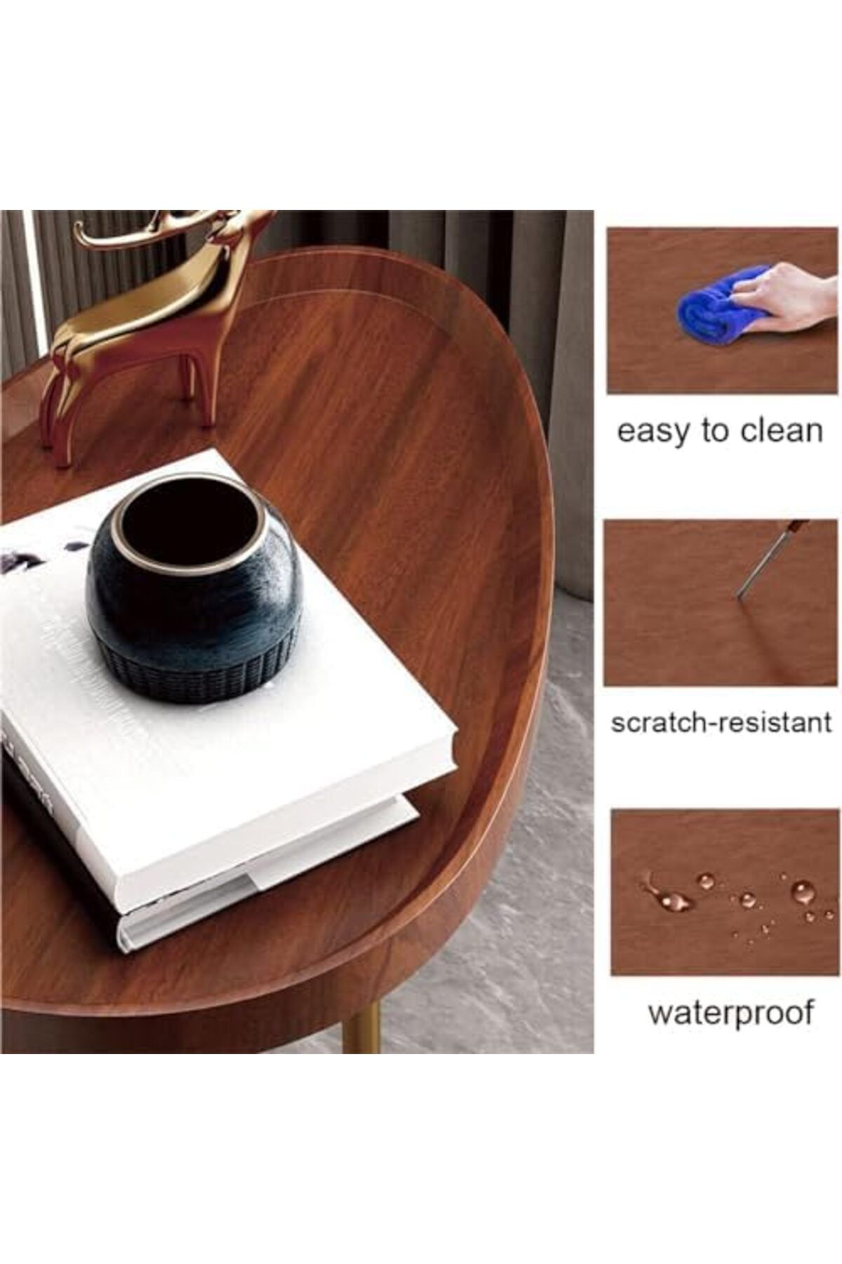 Deep Sleep-C-Shaped End Table, C Table for Couch, Coffee End Table, Sofa Snack Side Side Tables, wit 5