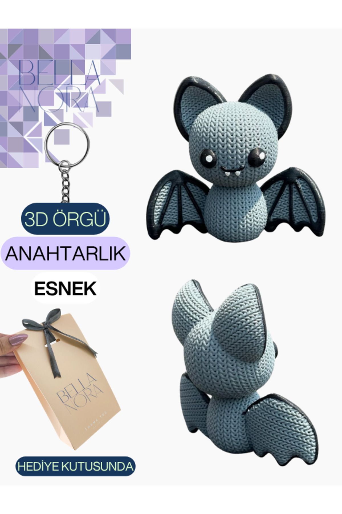 Bellanora Örgü Anahtarlık En Sevilen Animasyon Çizgi Film Hayvan Kahramanları Amigurumi Özel Hediye Kutusunda