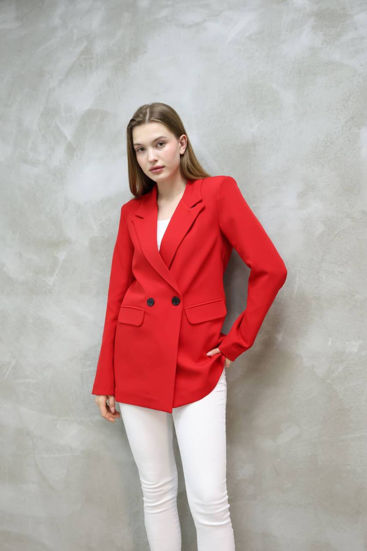 Kadın Tek Düğmeli Blazer Ceket - Şık ve Konforlu - Görsel 5
