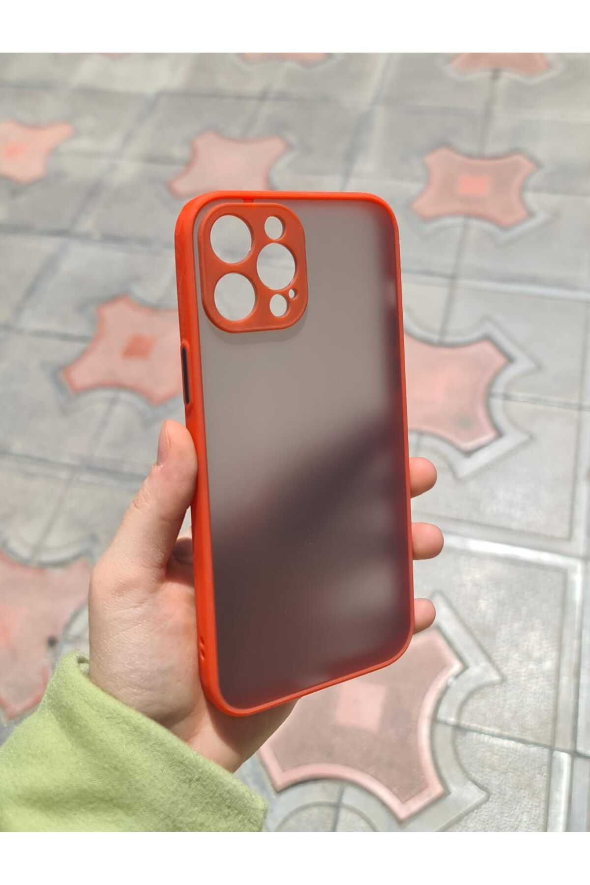CEP-HANE Apple İphone 12 Pro Max Yan Tuşları Renkli Mat Kılıf