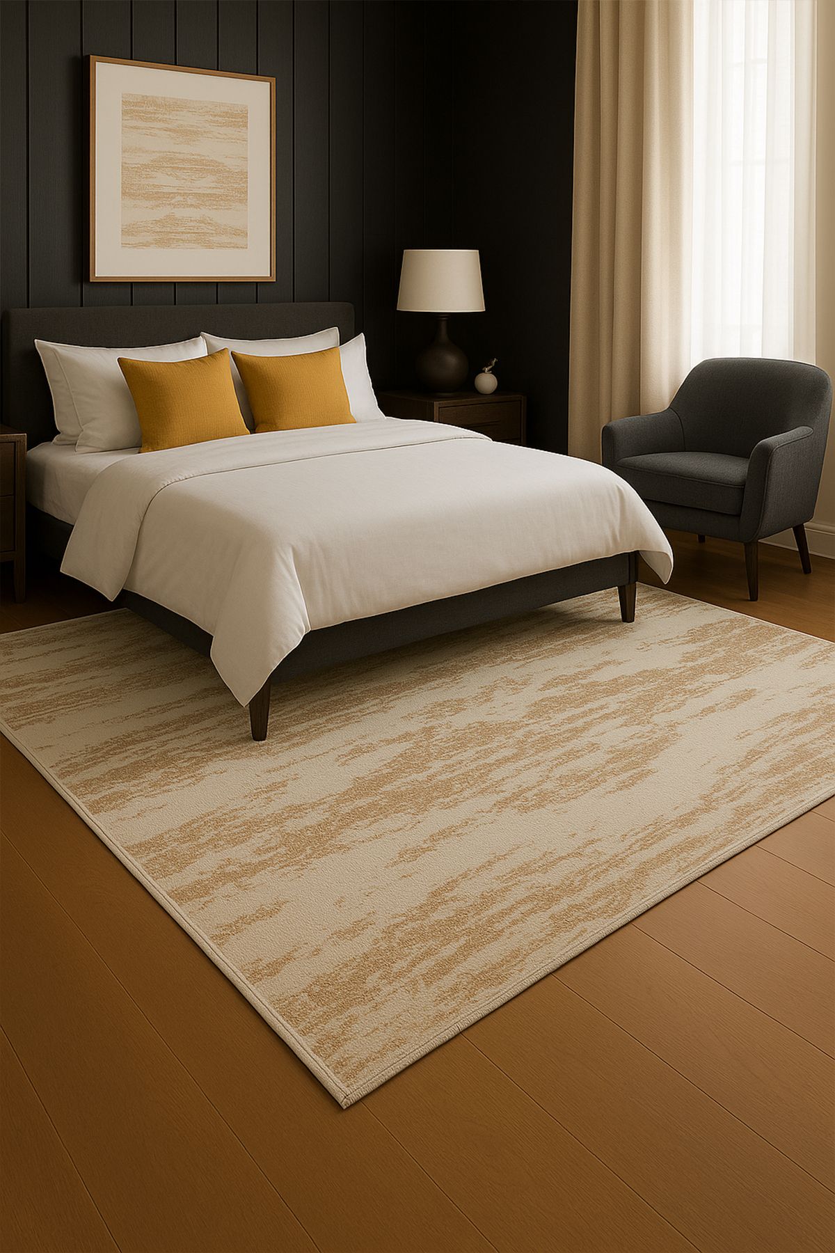 Has Halı Sante ST 01 Krem İnce Halı - Salon, Koridor (Yolluk), Mutfak, Antre, Yatak ve Oturma Odası Halısı
