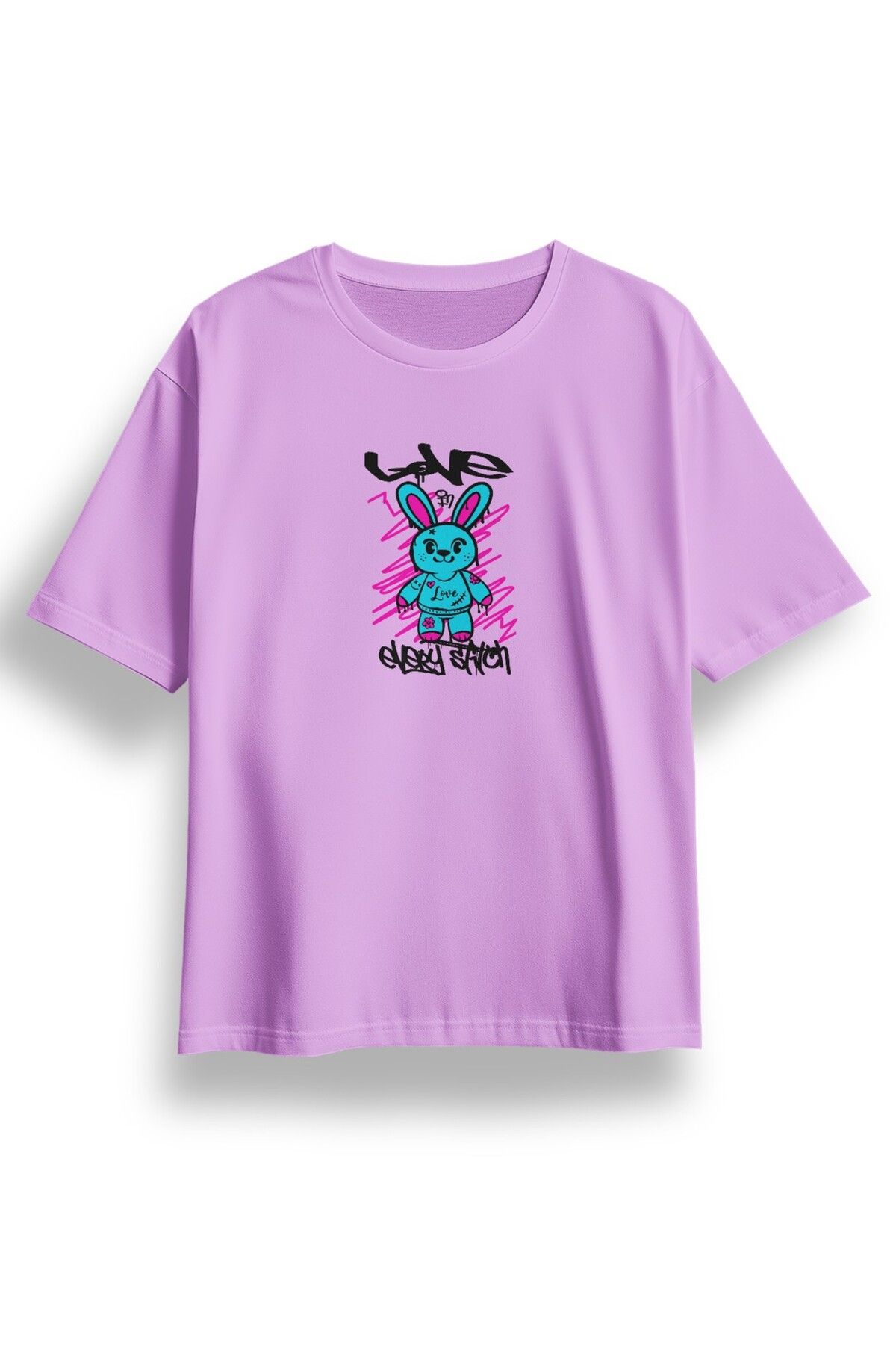 LUMARTA Oversize Every Stich Baskılı Tshirt