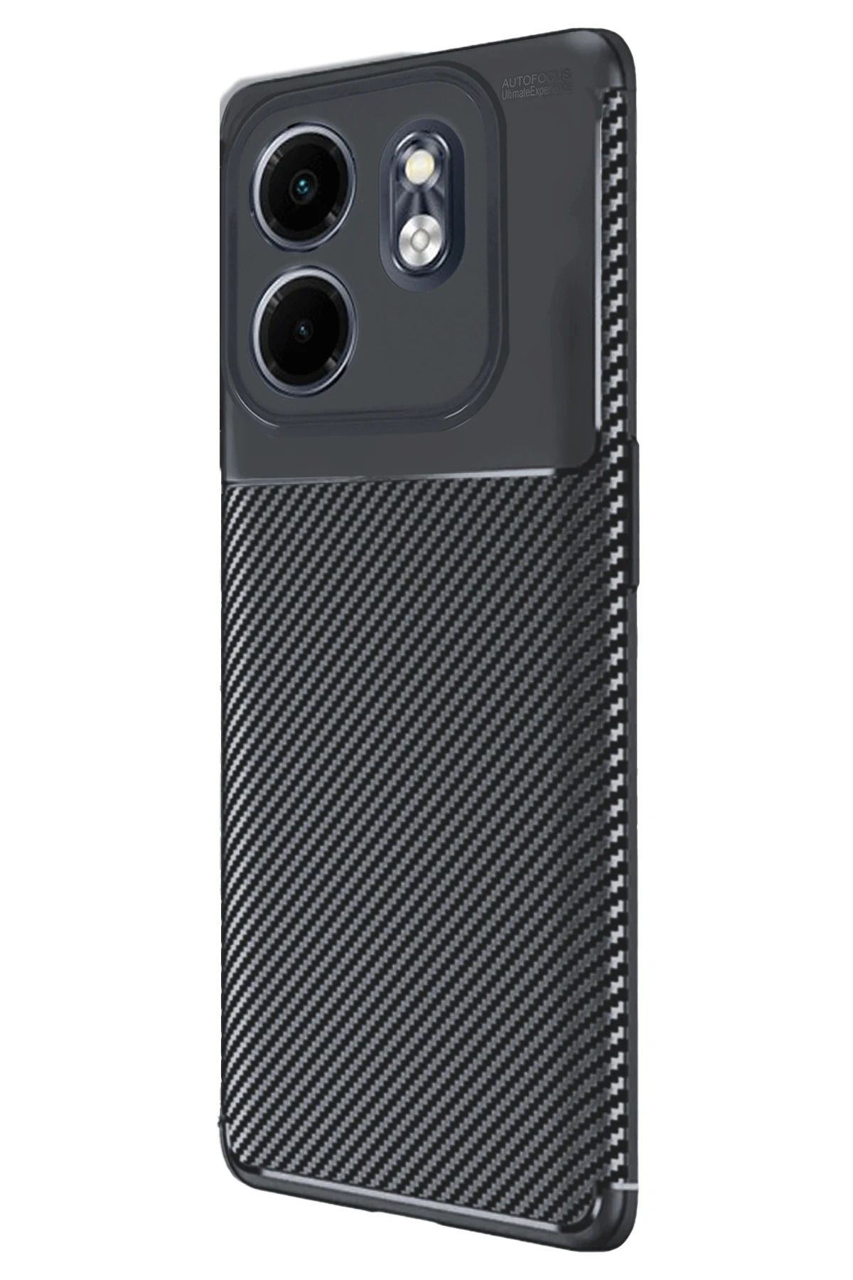 NewFace İnfinix Smart 9 Kılıf Auto Focus Karbon Kapak - Siyah HNZRN