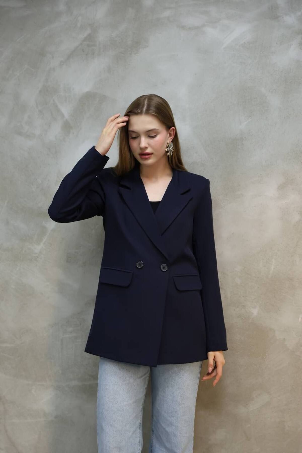 ZF BUTİK Kadın Tek Düğmeli Blazer Ceket