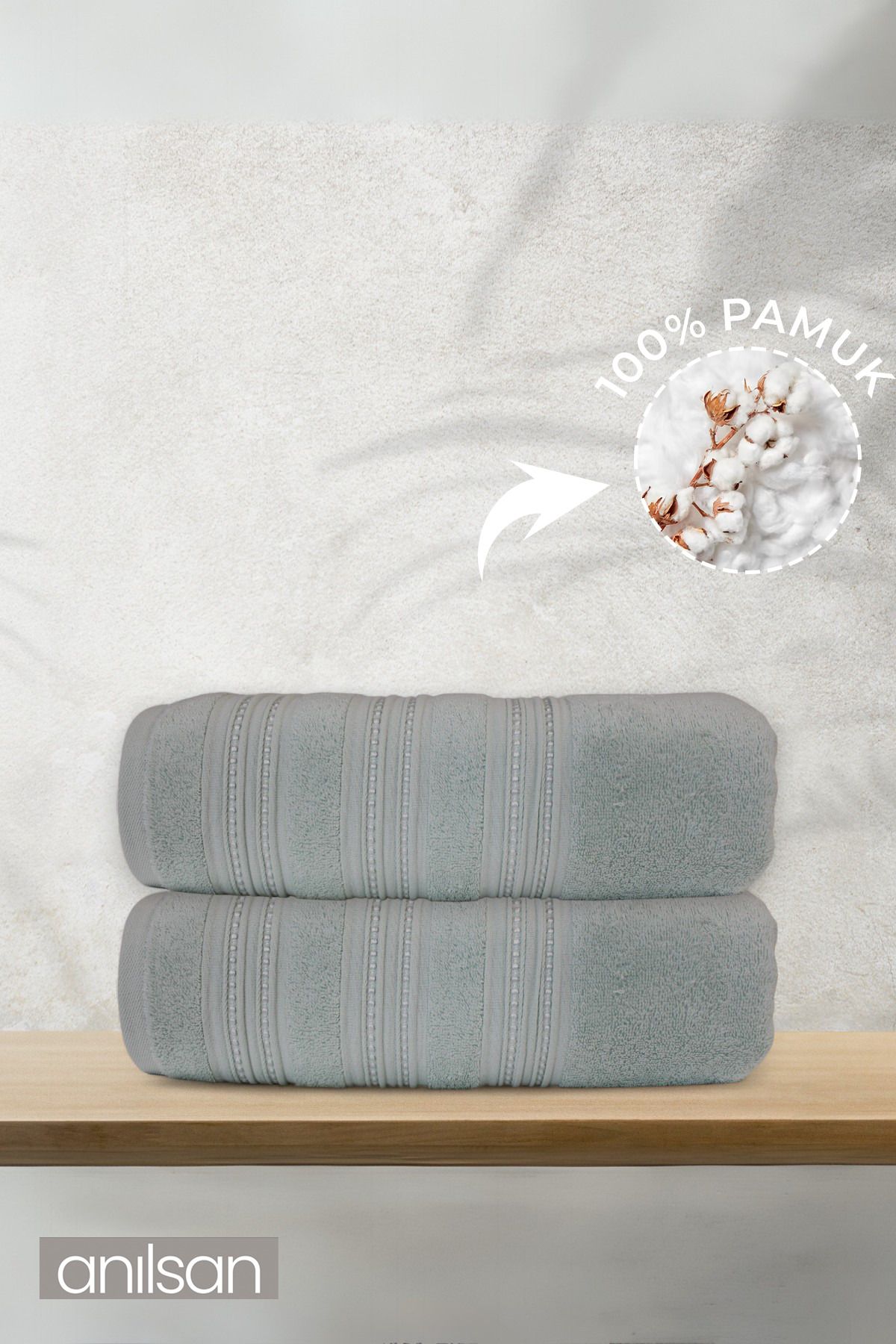Anılsan 2'li Lune Banyo Havlusu - 70x140 Cm, 570gr, %100 pamuk, Spa Ve Otel Havlusu, Günlük Kullanıma Uygun