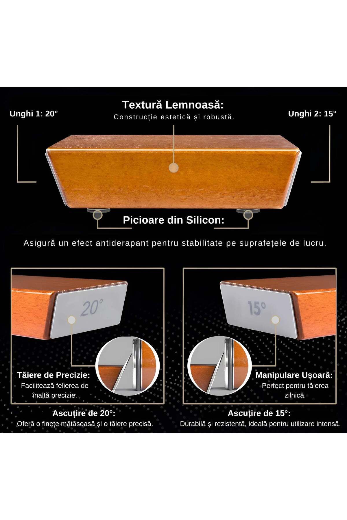 Köken-Knife Sharpening Kit With Rolling System, Diamond Sharpening Stone, 2 Angles 15°/20°, Wood 4