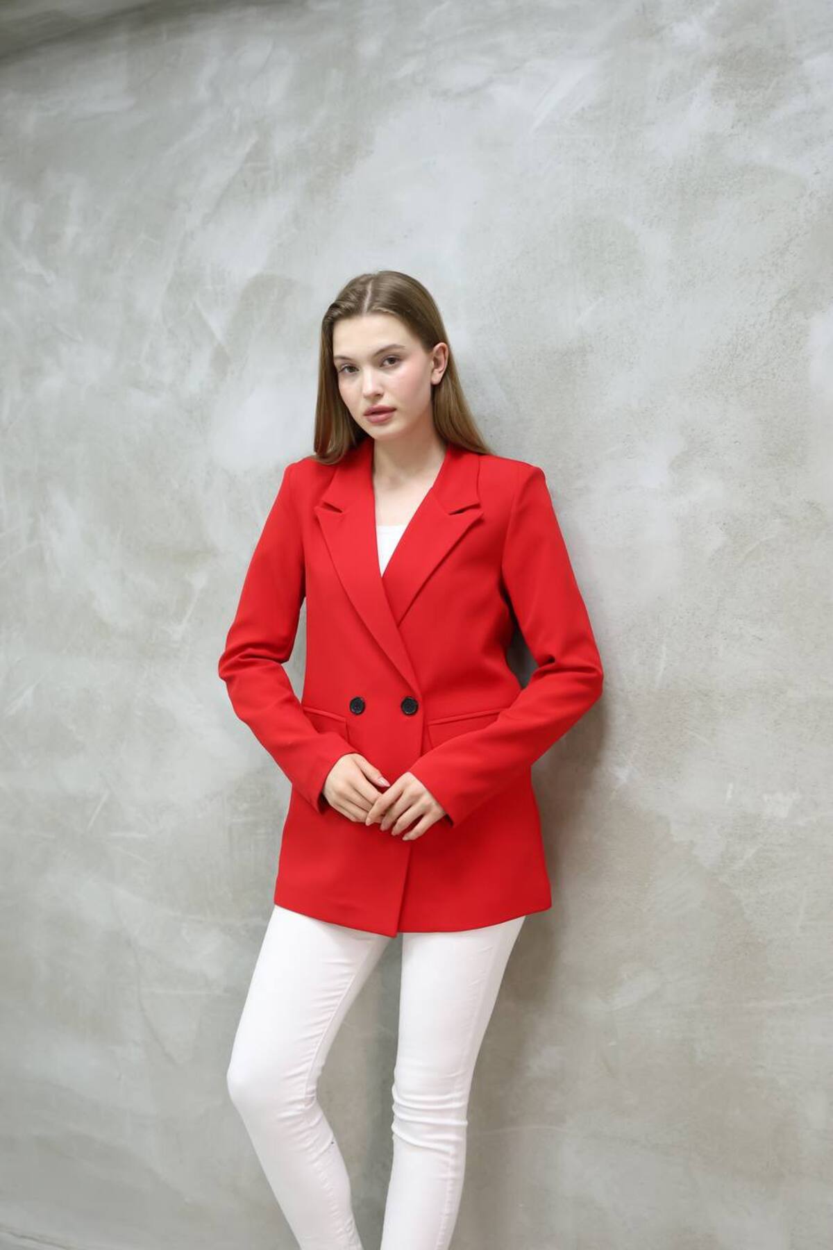 Kadın Tek Düğmeli Blazer Ceket - Şık ve Konforlu
