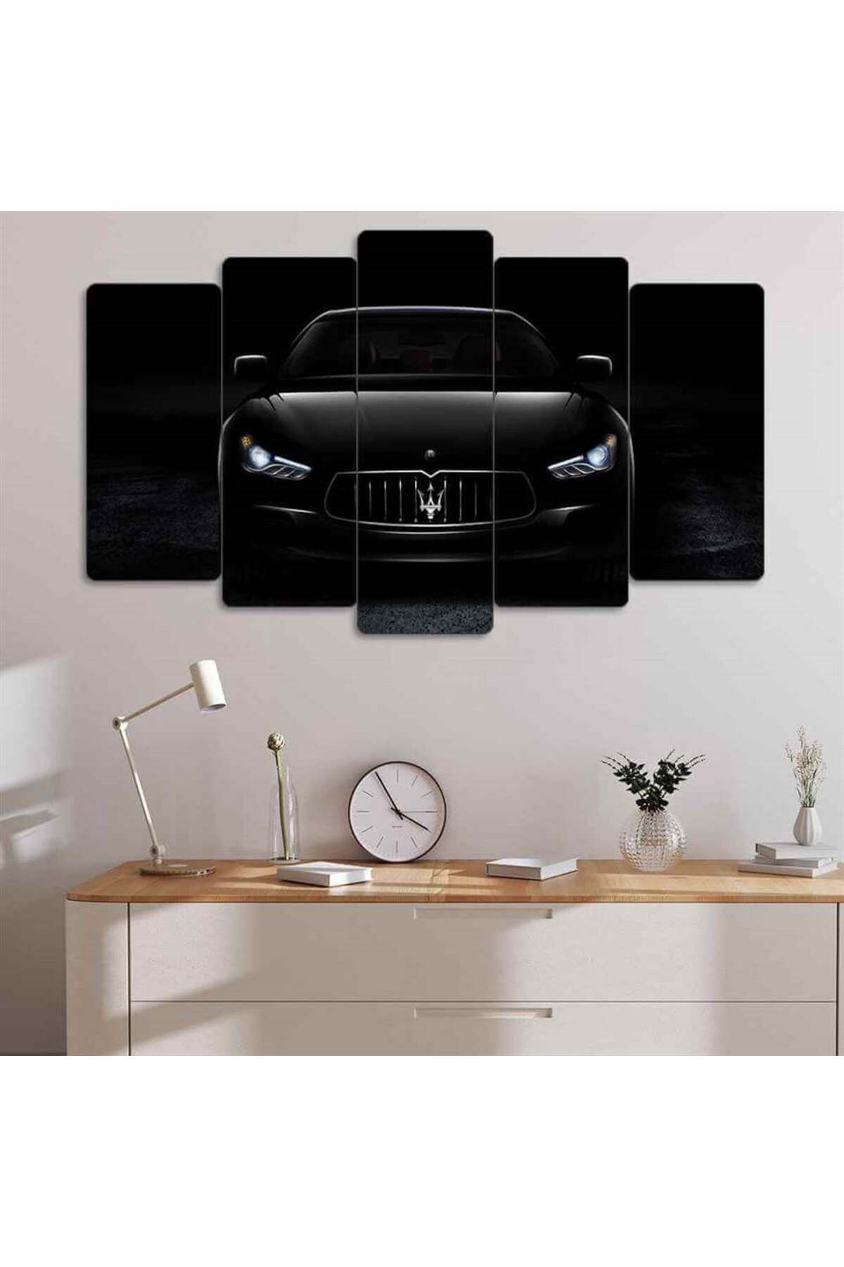 EVLOYA Maserati Ghibli - 5 Parçalı Araba Tablo