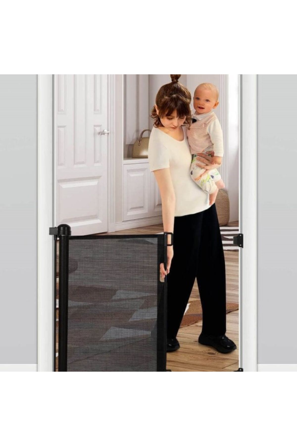 Empria Poarta De Siguranta Retractabila Extra Lunga, 180 Cm, Negru - One Size