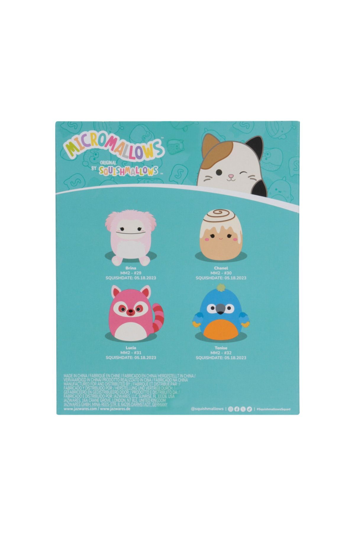 Squishmallows-Set of 4 squishy Micromallows Squishmallows, 6cm, multicolored 4