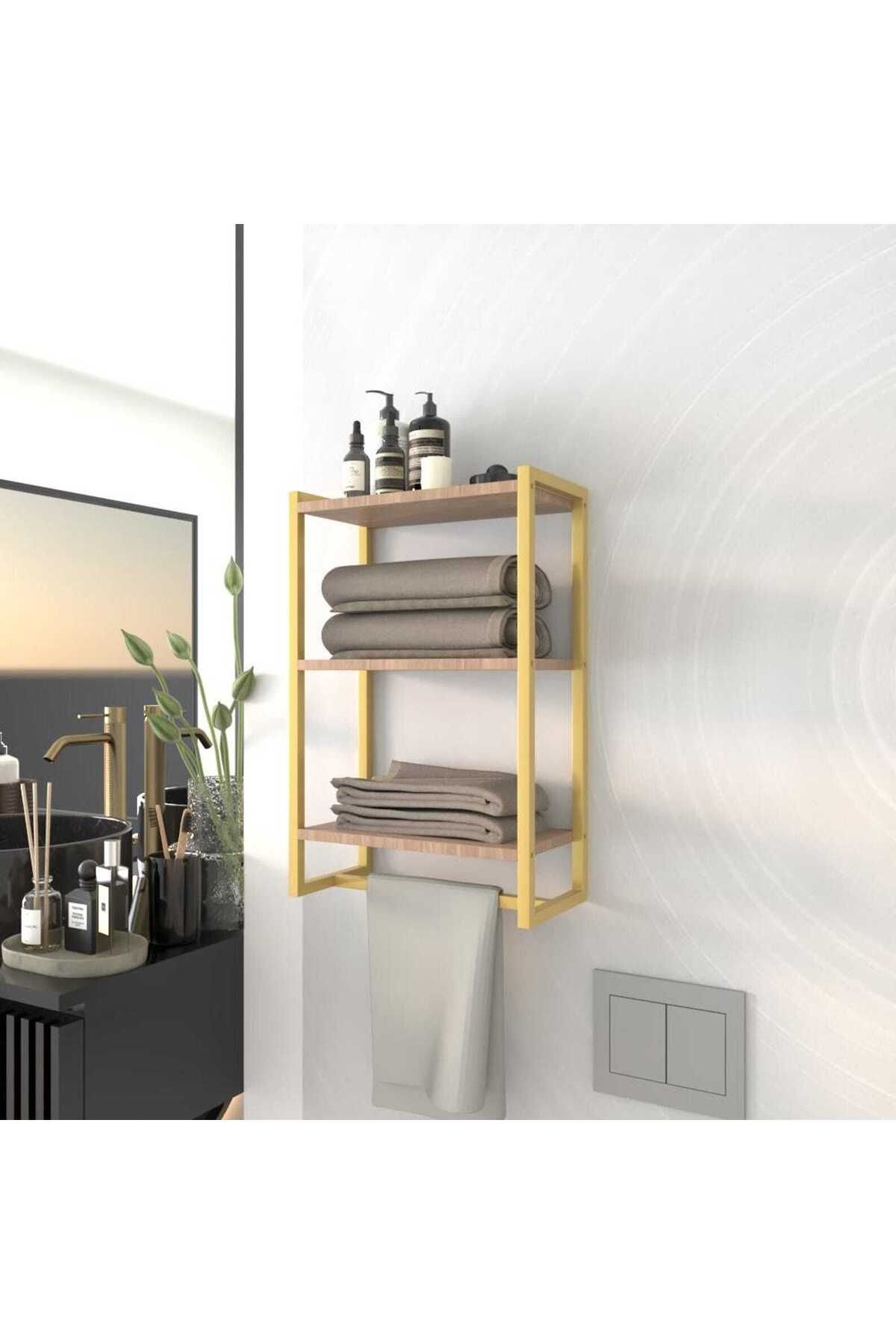 Nindes Dekoratif Metal Banyo Düzenleyici - Metal Açık Havluluk - Metal Organizer - 9
