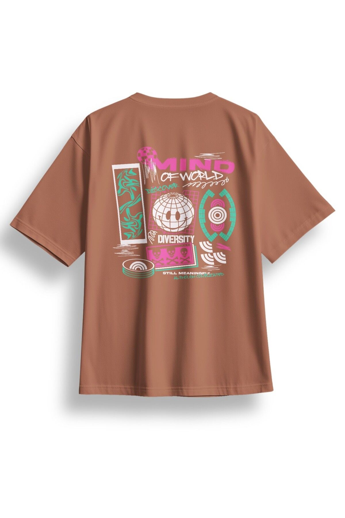 LUMARTA Oversize Mind Of World Baskılı Tshirt