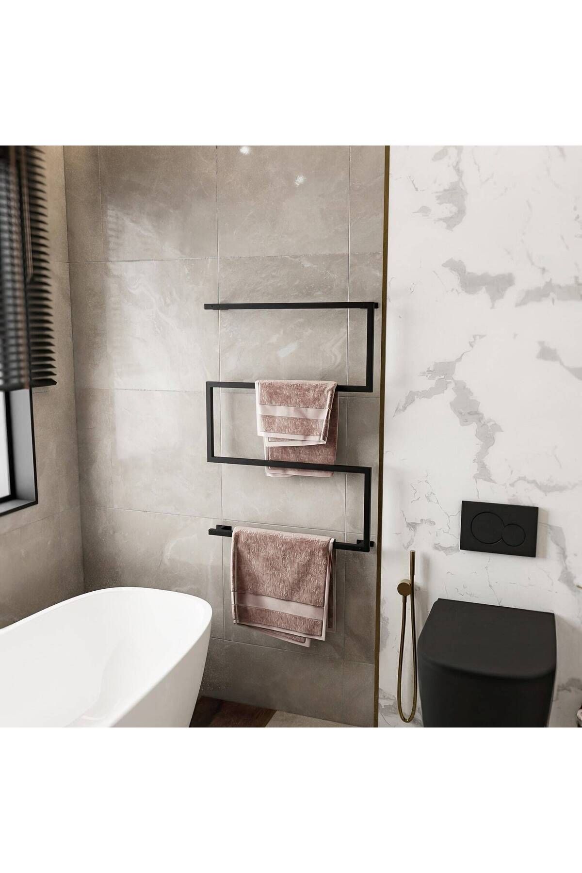 Nindes Dekoratif Metal Banyo Düzenleyici - Metal Açık Havluluk - Metal Organizer - 15