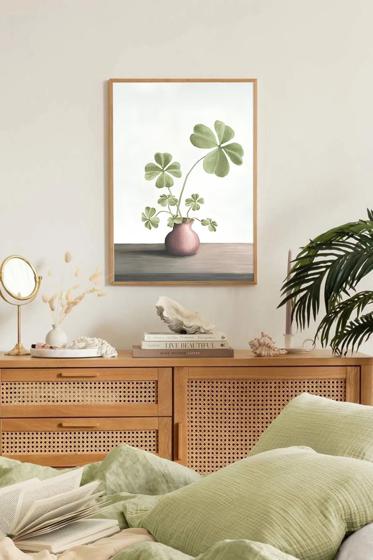 Dekorsiahome Tek Parça Ahşap Çerçeveli Oturma Odası Salon Mutfak Tablo TK0167