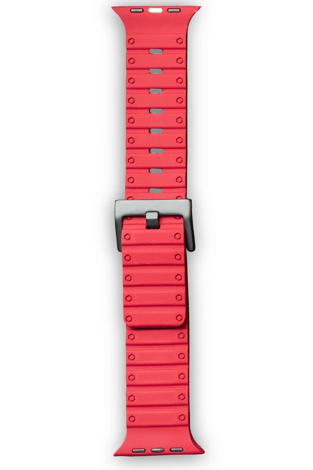 NewFace Apple Watch 42mm Magnus Mıknatıslı Silikon Kordon - Kırmızı FERRG