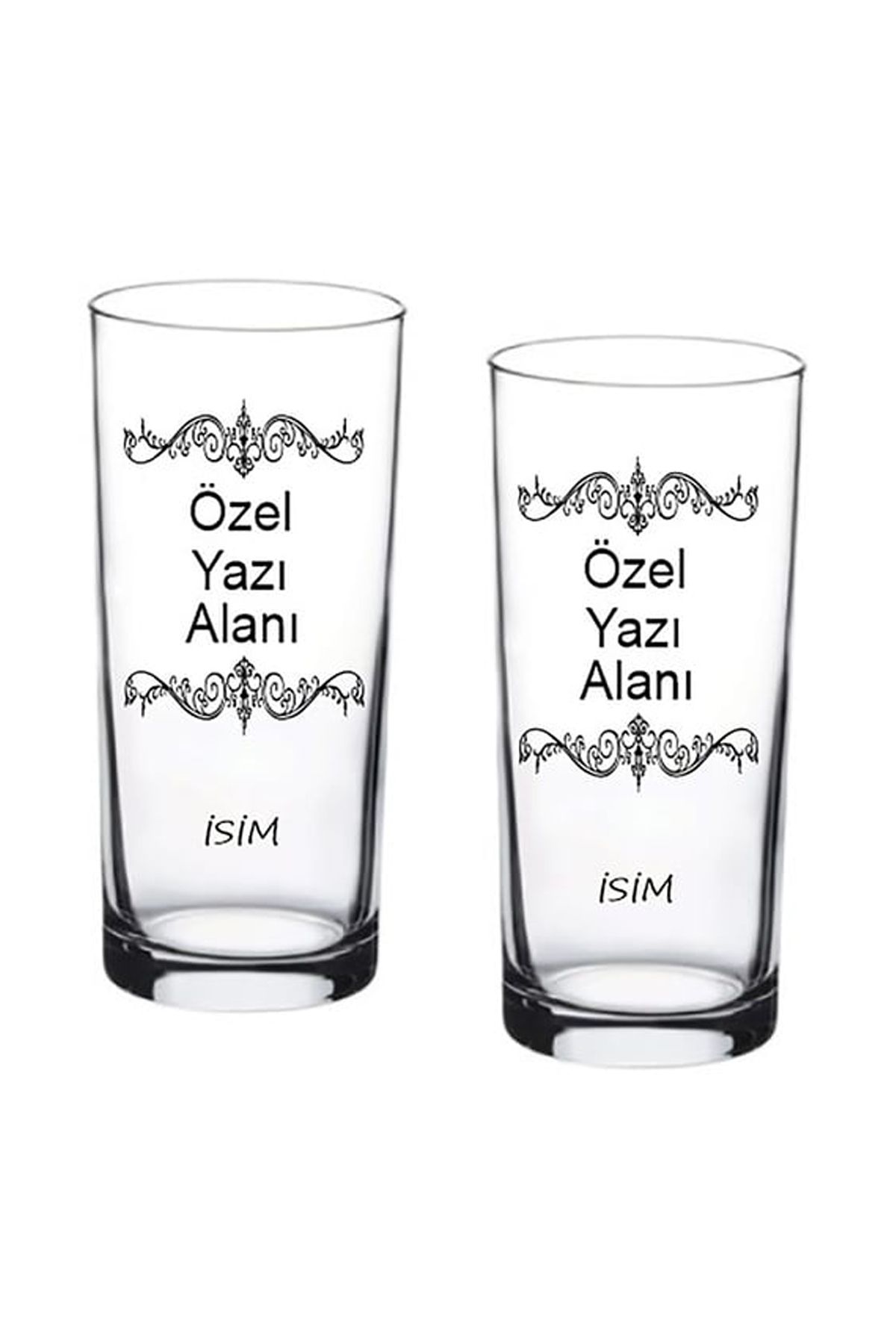 Cups Art Kişiye Özel İsim Baskılı ve Özel Yazı Tasarımlı 2'li Rakı Bardağı