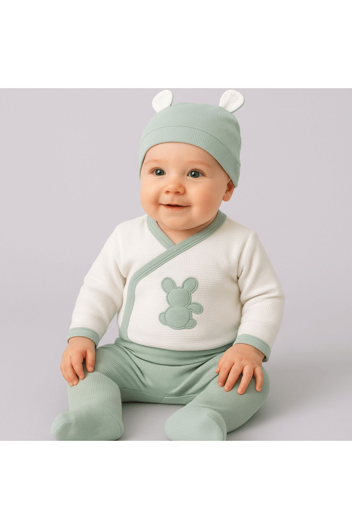 Evokids Tavşanlı 4lü Yenidoğan Hastane Çıkış Seti Yeşil