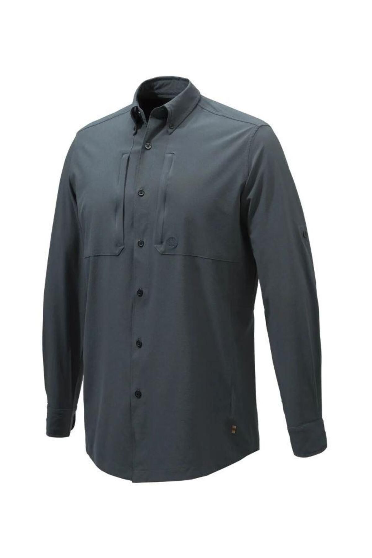 Beretta Plain Lightweight Ebony Uzun Kollu Gömlek Large