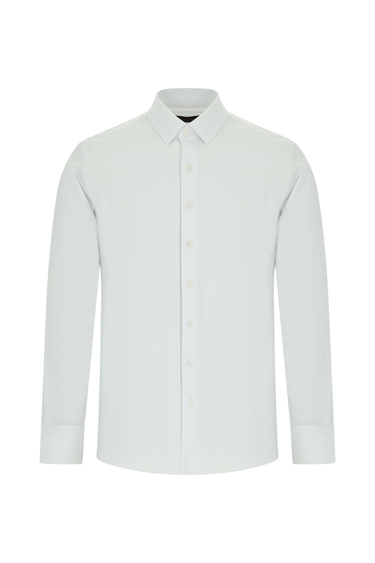 Kiğılı Uzun Kol Slim Fit Dar Kesim Klasik Desenli Pamuklu Gömlek