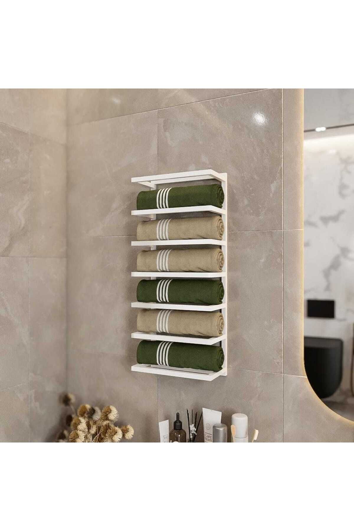 Nindes Dekoratif Metal Banyo Düzenleyici - Metal Açık Havluluk - Metal Organizer - 2