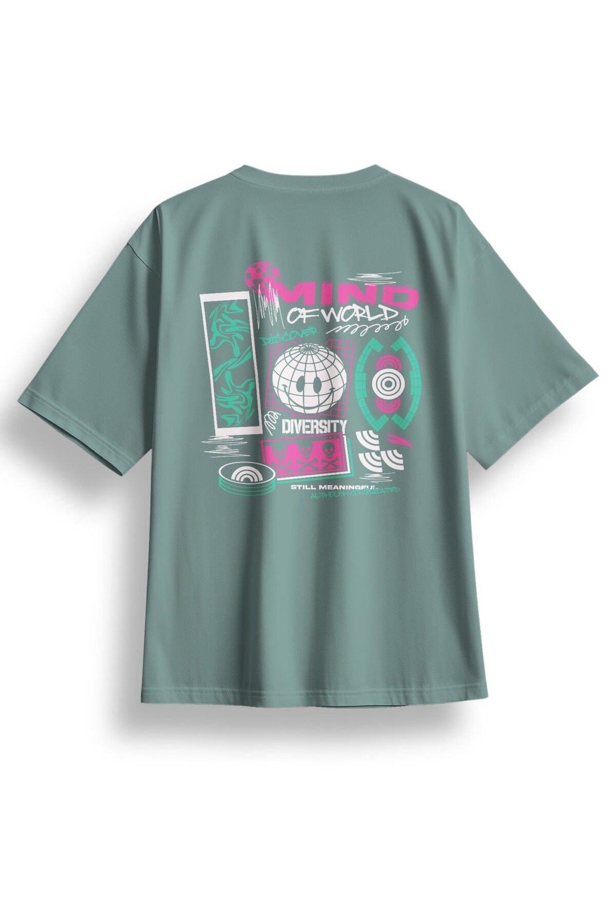 LUMARTA Oversize Mind Of World Baskılı Tshirt
