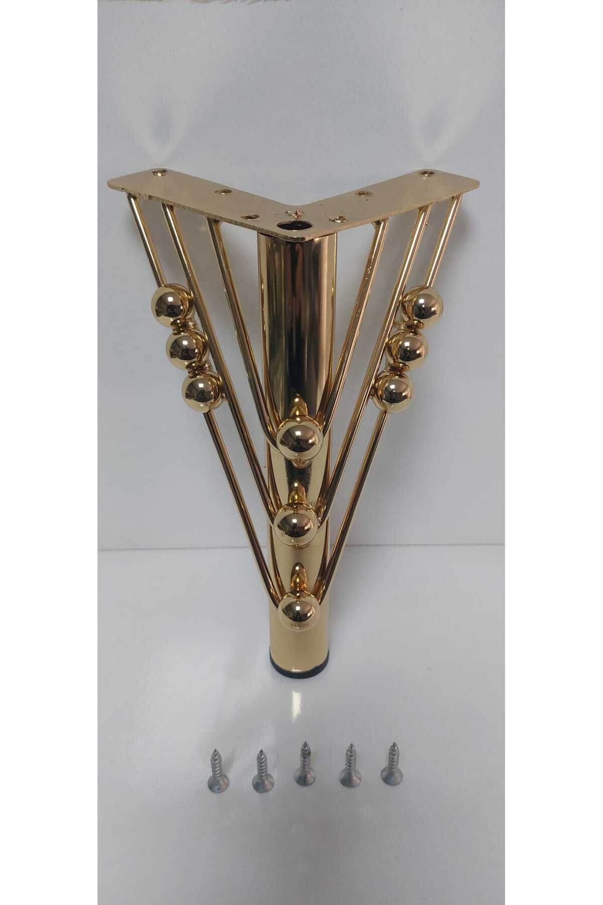 BTC METAL DAMLA MODEL TELLİ GOLD METAL 18 CM METAL MOBİLYA AYAĞI