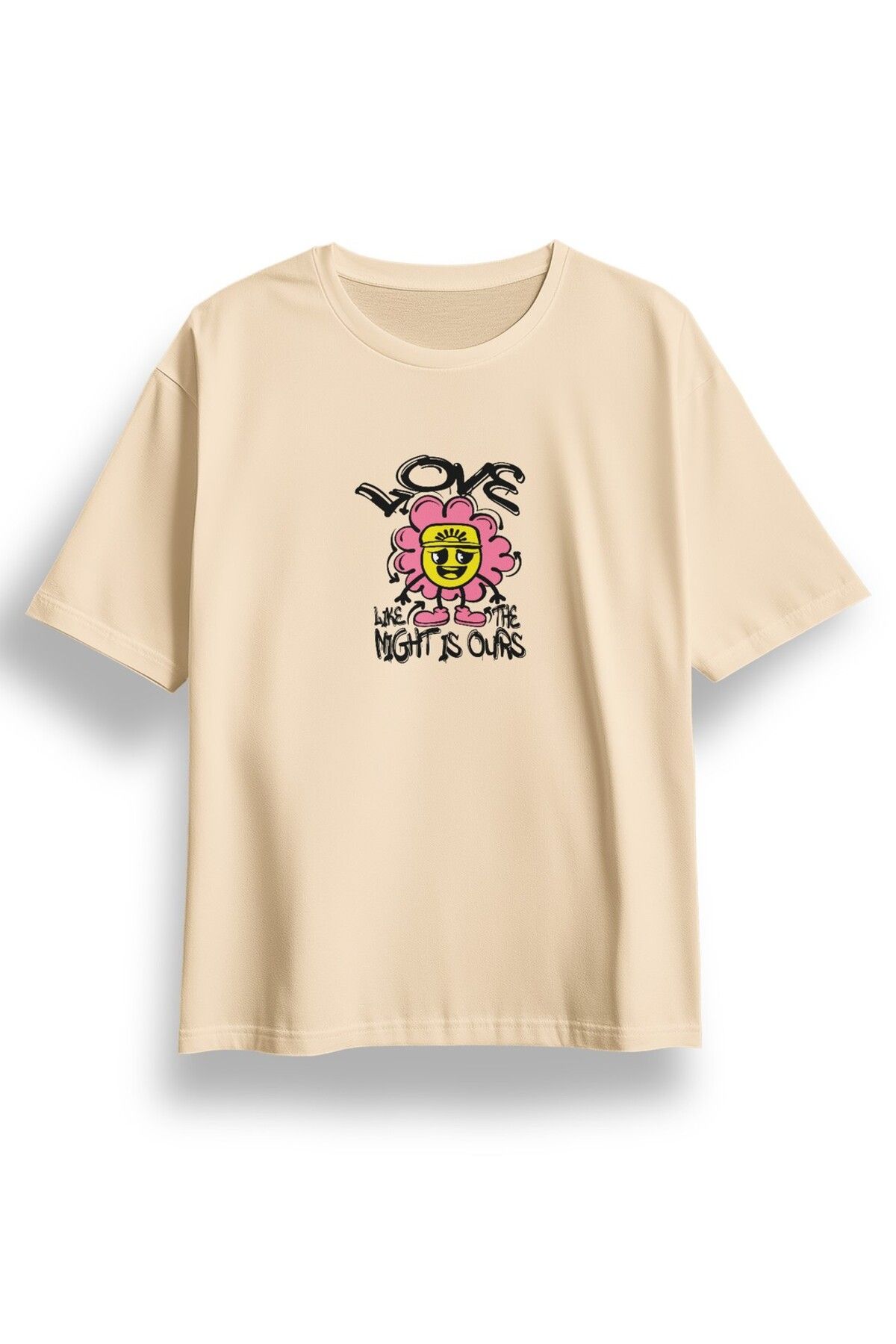 LUMARTA Oversize Like Flower Baskılı Tshirt
