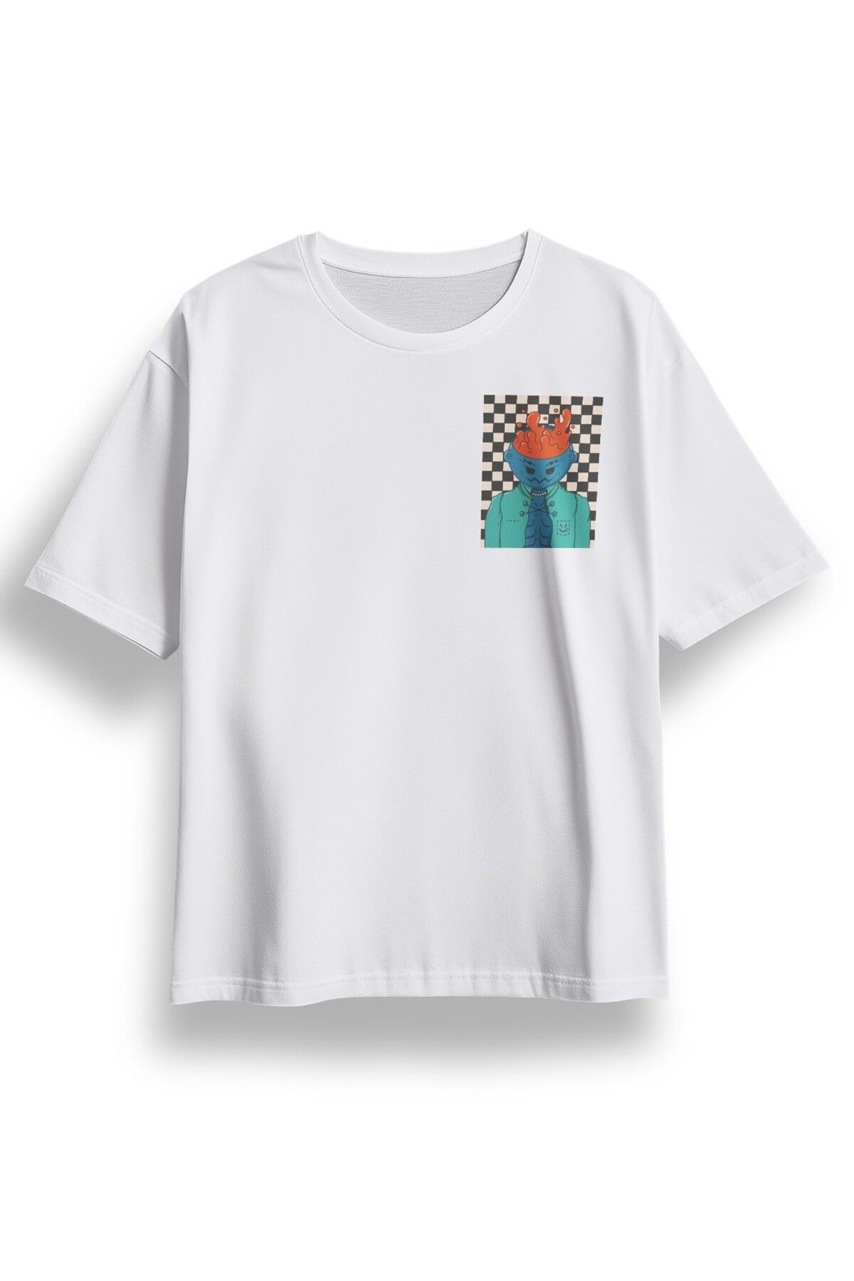 LUMARTA Oversize Göğüste Be Furious Baskılı Tshirt