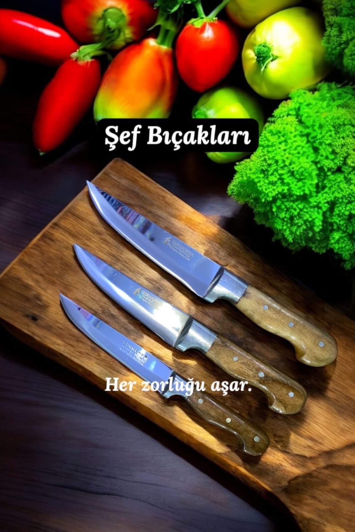 Sürmene Bıçak Seti 3 Parça 30Cm