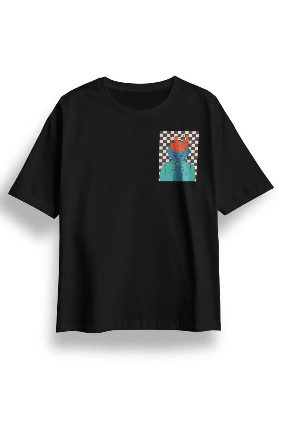 LUMARTA Oversize Göğüste Be Furious Baskılı Tshirt