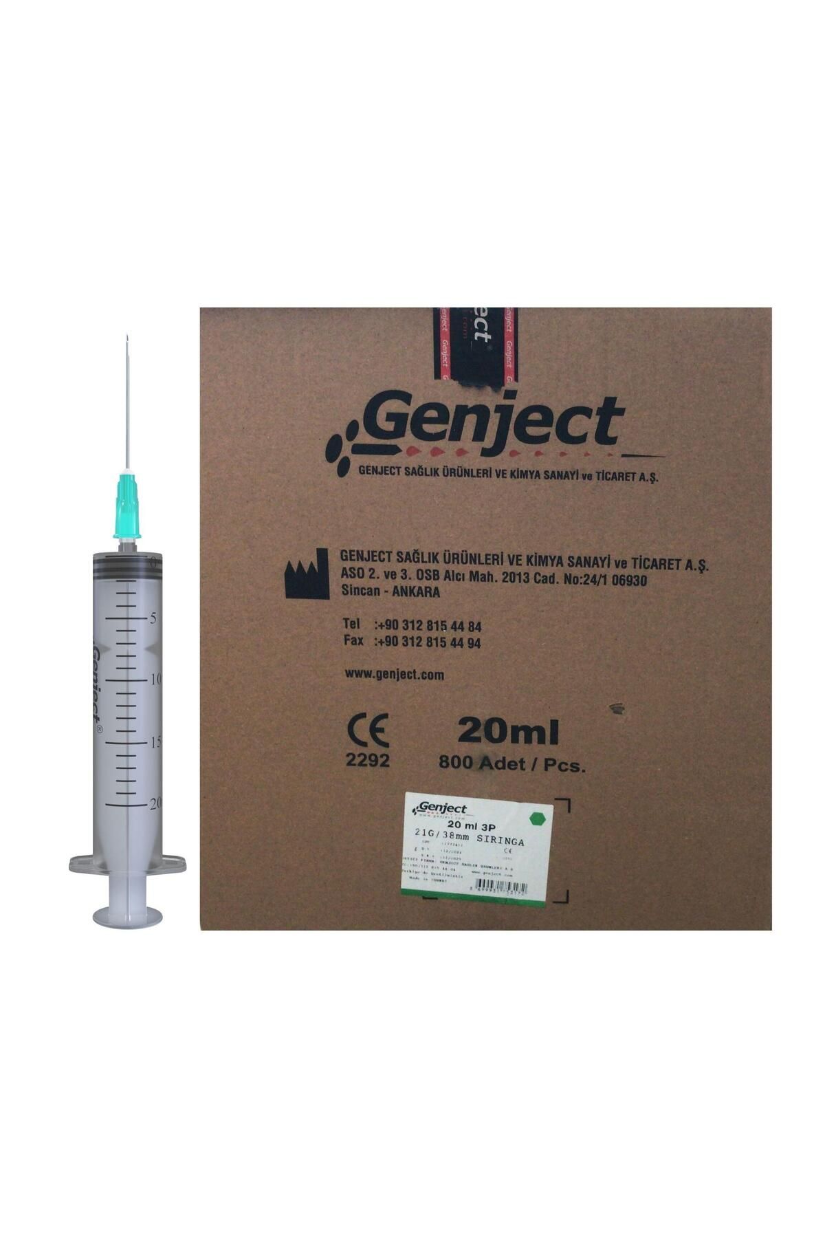 Genject - 20 ML 3PARÇA 21G 0.80X38MM ENJEKTÖR - 800 ADET