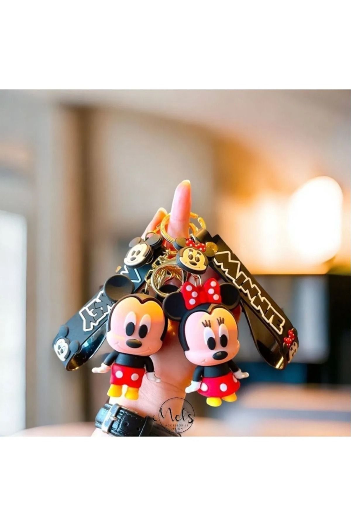 mihi hediyelik 2 Adet Sevimli Minnie Ve Mickey Mouse Çift Anahtarlık Ve Çanta Aksesuarı