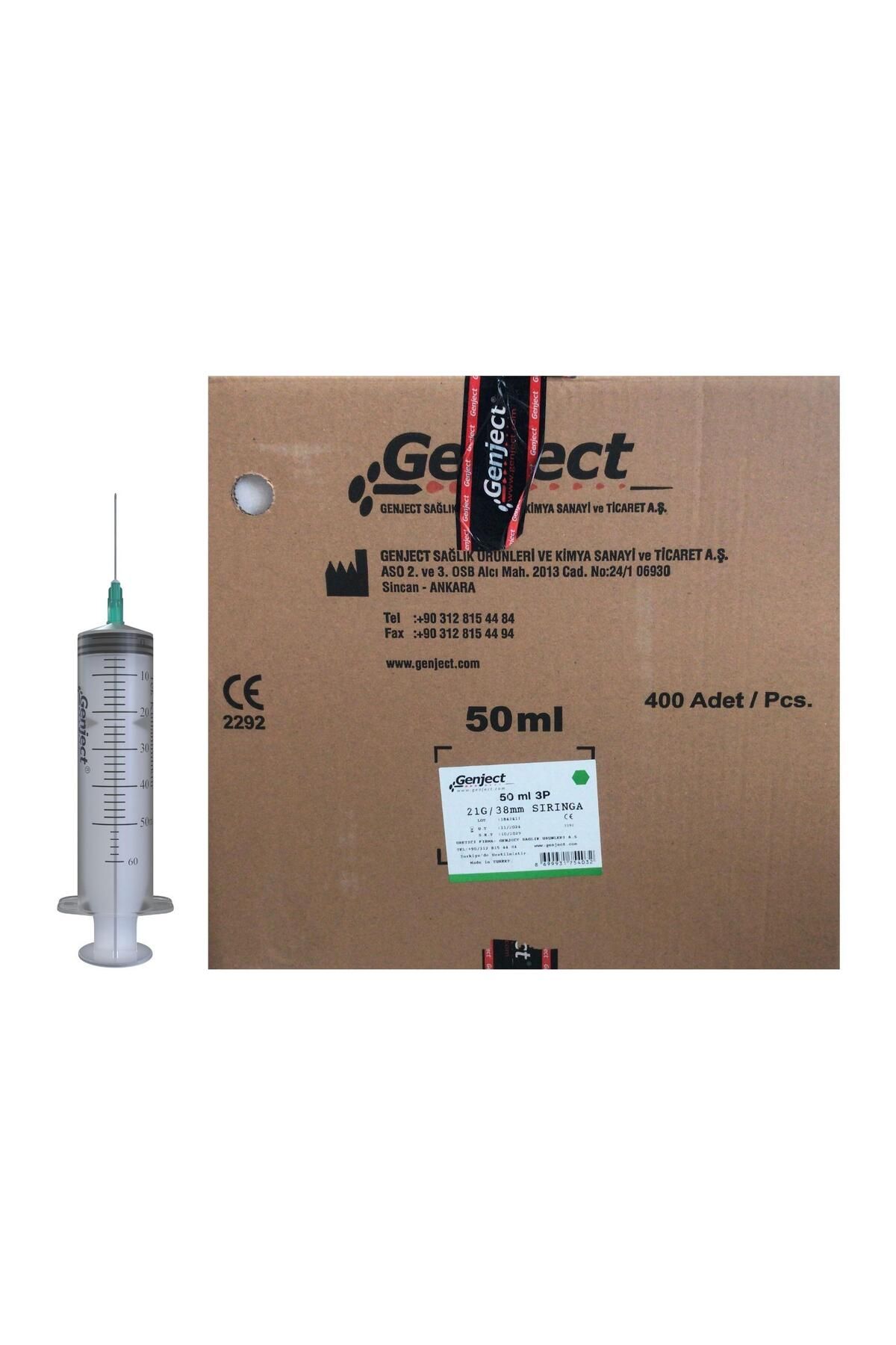 Genject - 50 ML 3PARÇA 21G 0.80X38MM ENJEKTÖR - 400 ADET
