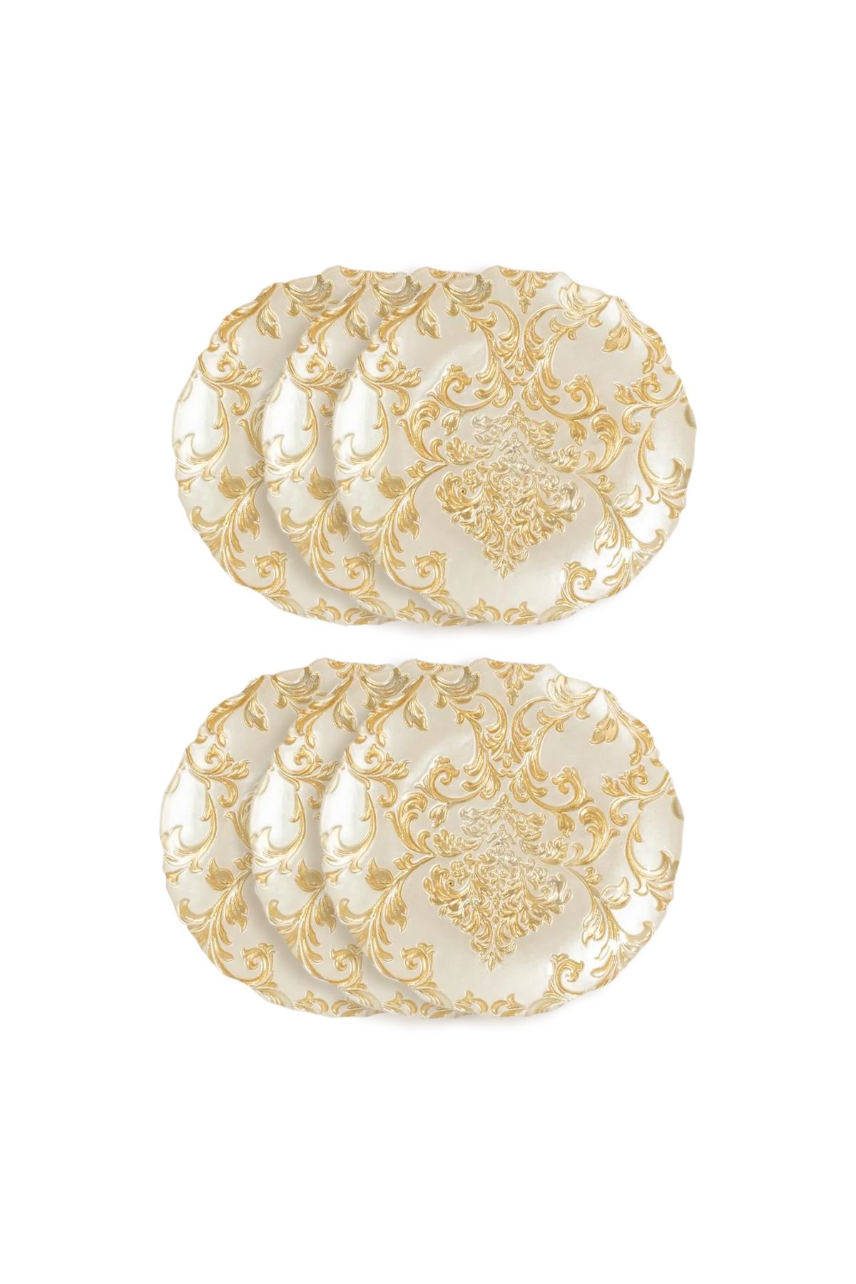 Bernardo Gold Eskitme Lyra 21 cm 6'lı Pasta Tabağı