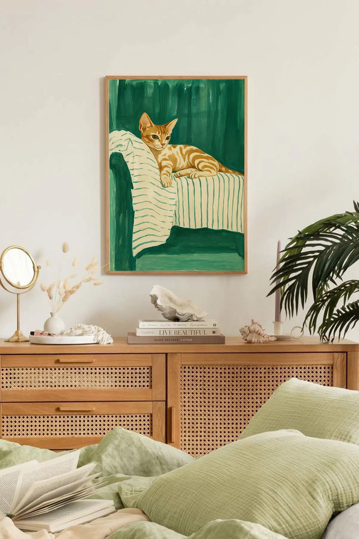 Dekorsiahome Tek Parça Ahşap Çerçeveli Oturma Odası Salon Mutfak Tablo TK0164